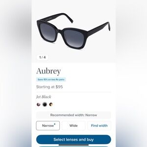Warby Parker Audrey Sunglasses non prescription